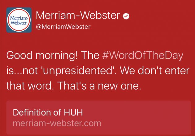 Merriam Webster Unpresidented Trump Troll